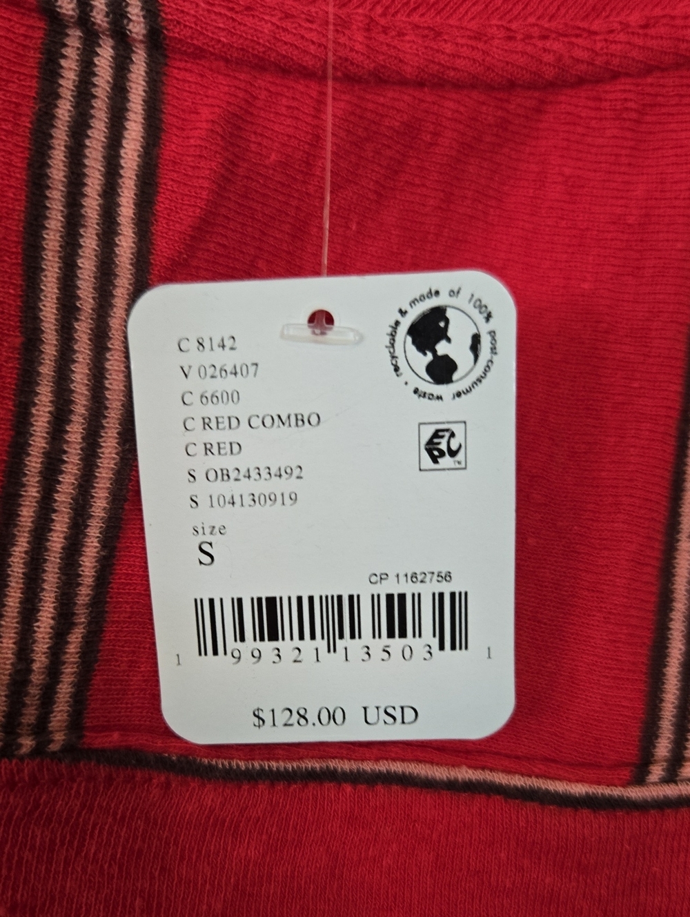 Free People Red Striped 2 Peice Set NWT will Fit Up To A Large - Picture 4 of 8